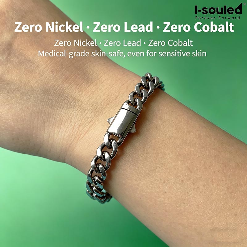 Ceramic Link Bracelet - Pulsera de cadena cubana de titanio