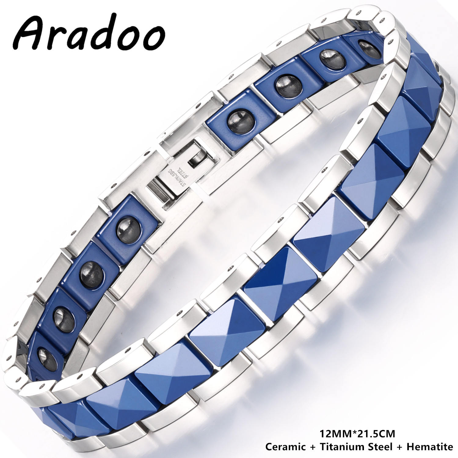 ARADOO Pulsera de acero de tit - Ceramic Link Bracelet reseña y precio